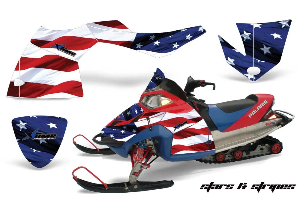 Polaris Fusion Sled Graphic Kit - 2005-2007 Stars N Stripes Red White & Blue