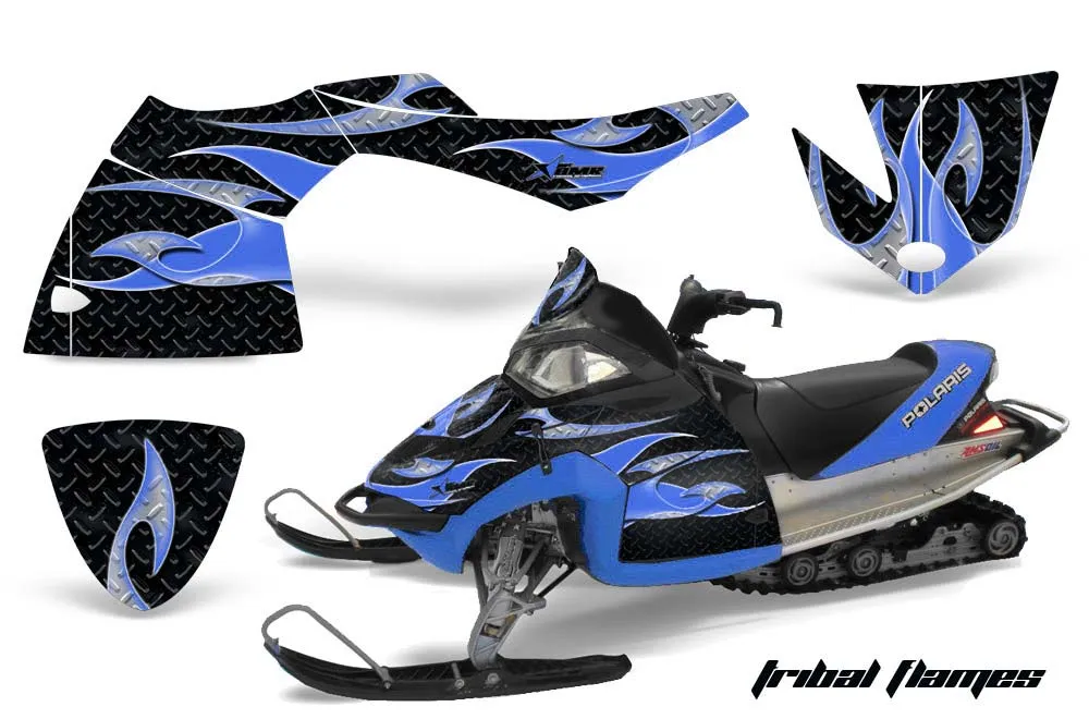 Polaris Fusion Sled Graphic Kit - 2005-2007 Tribal Flames Blue