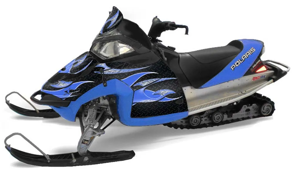 Polaris Fusion Sled Graphic Kit - 2005-2007 Tribal Flames Blue