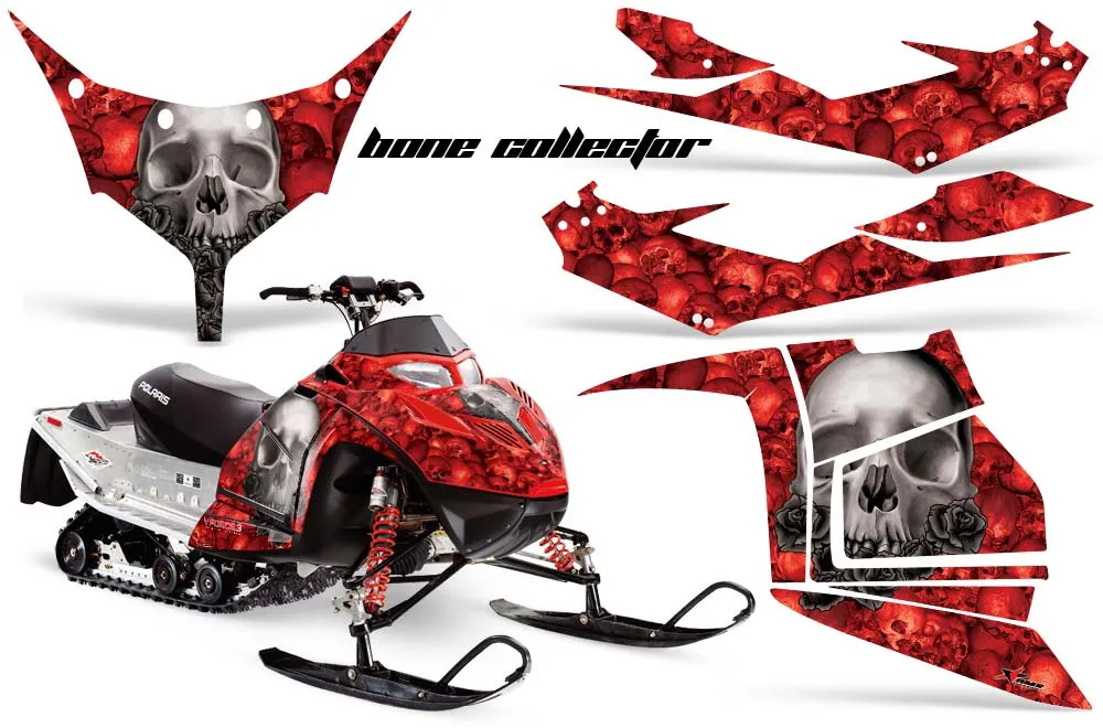 Polaris IQ Race 600 Sled Graphic Kit - All Years Bone Collector Red