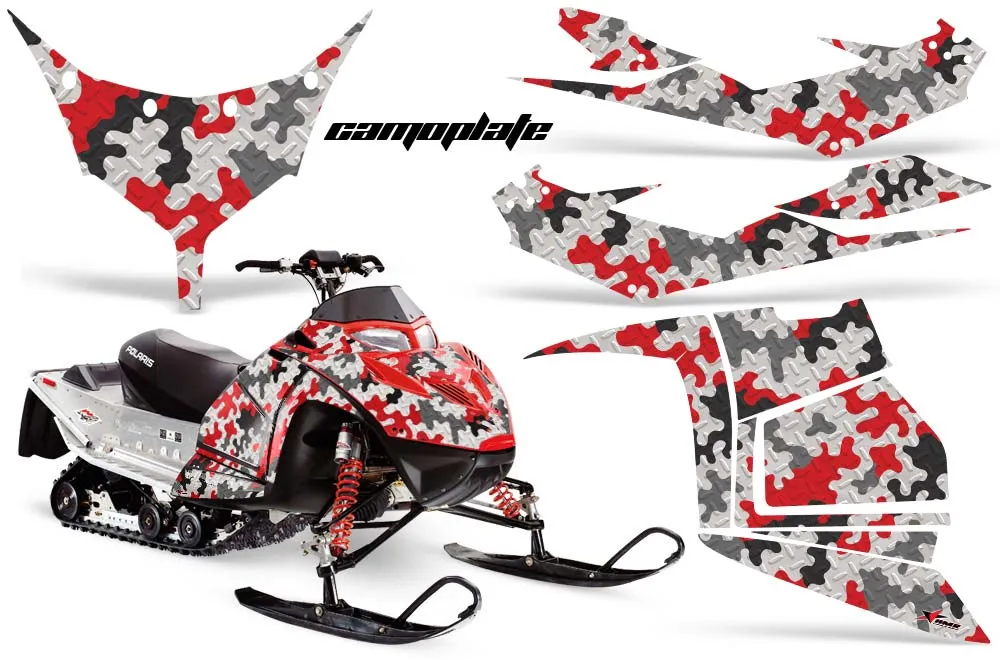 Polaris IQ Race 600 Sled Graphic Kit - All Years Camoplate Red