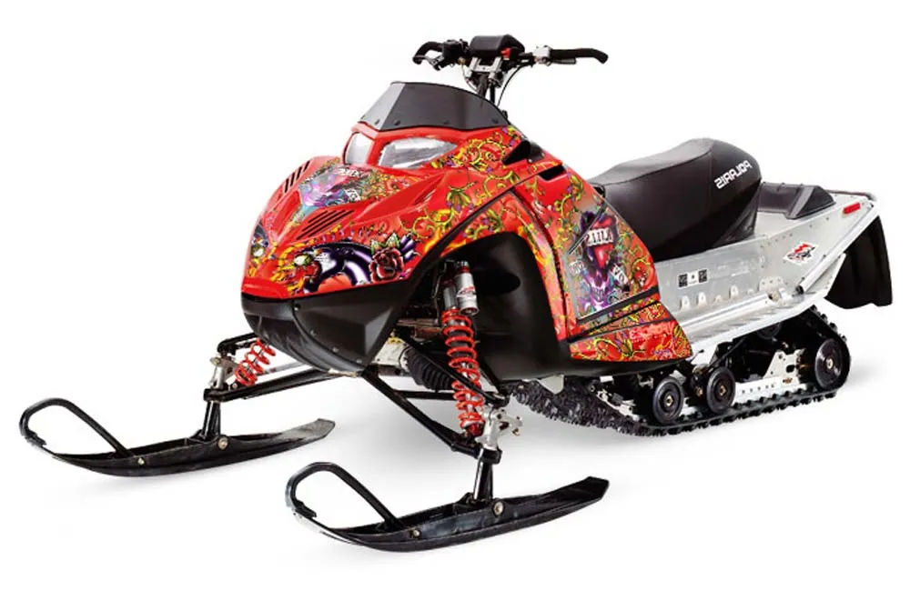 Polaris IQ Race 600 Sled Graphic Kit - All Years Ed Hardy - Love Kills Red
