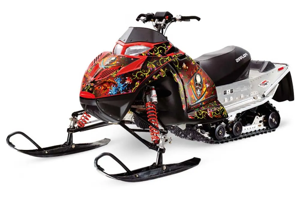 Polaris IQ Race 600 Sled Graphic Kit - All Years Ed Hardy - Pirates Red