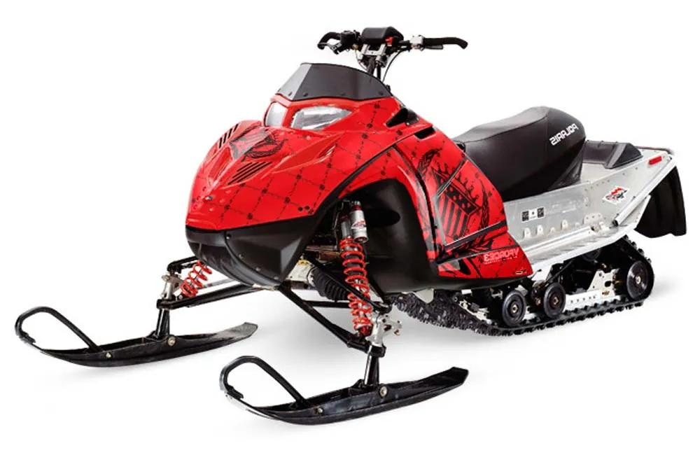 Polaris IQ Race 600 Sled Graphic Kit - All Years Silver Star - Reloaded Red