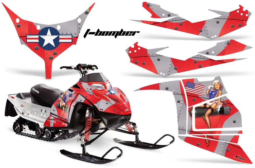 Polaris IQ Race 600 Sled Graphic Kit - All Years T Bomber Red
