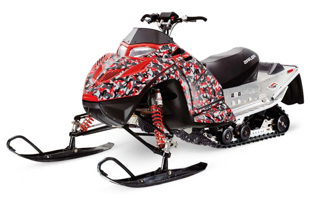 Polaris IQ Race 600 Sled Graphic Kit - All Years Urban Camo Red