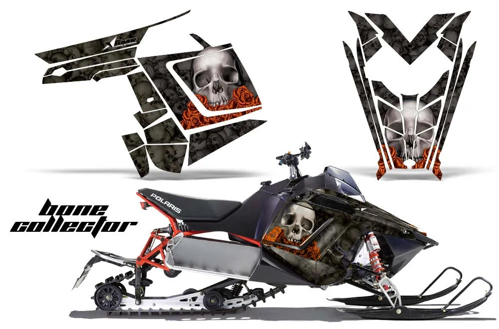 Polaris RMK / PRO-R / Rush / Assault Sled Graphic Kit - 2011-2016 Bone Collector Black