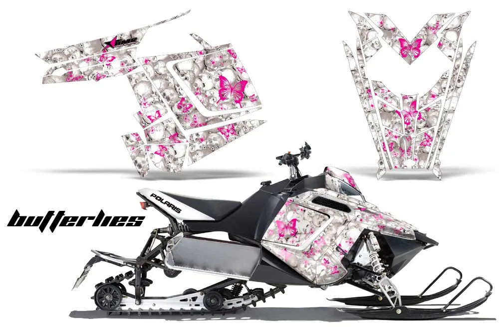 Polaris RMK / PRO-R / Rush / Assault Sled Graphic Kit - 2011-2016 Butterfly Pink