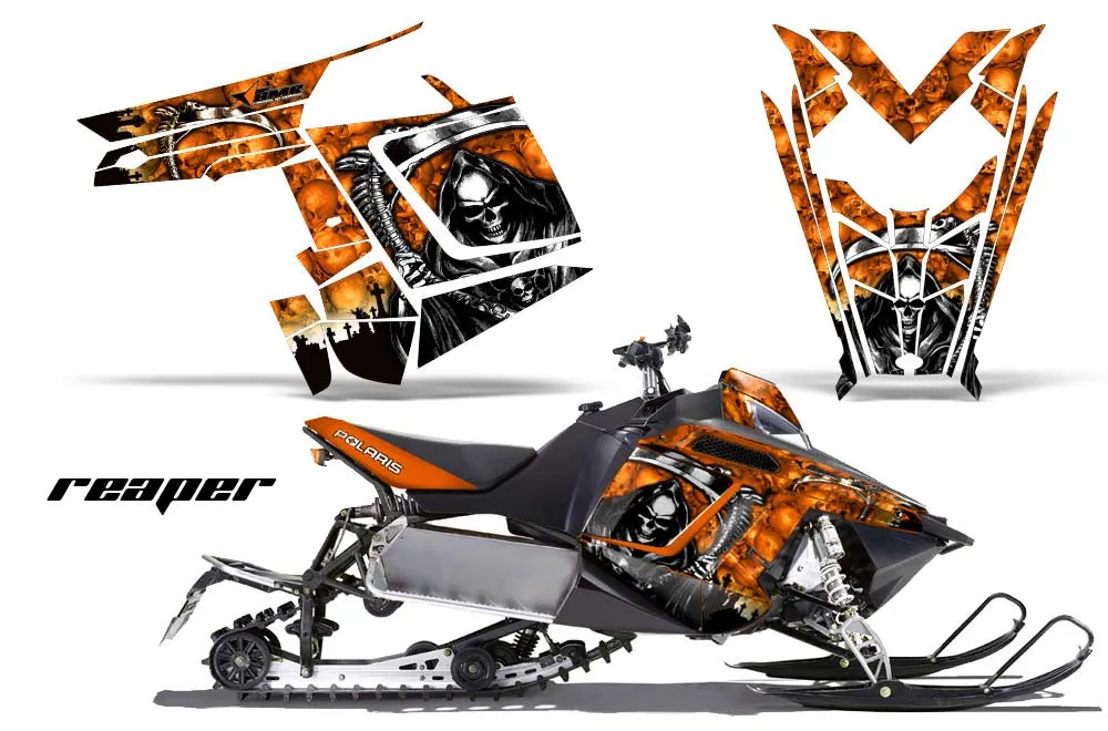 Polaris RMK / PRO-R / Rush / Assault Sled Graphic Kit - 2011-2016 Reaper Orange