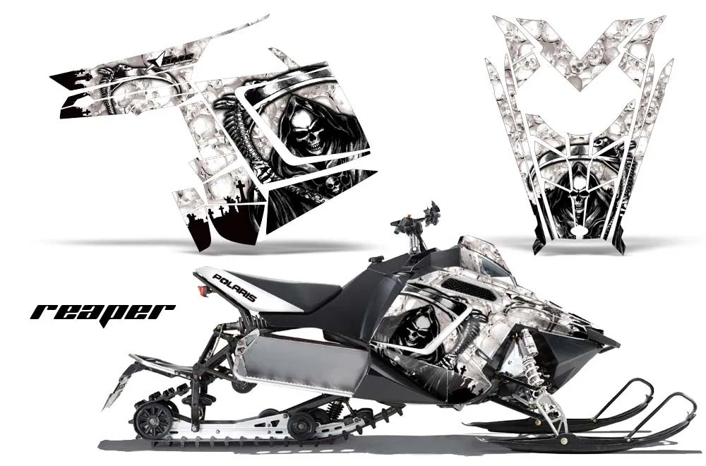 Polaris RMK / PRO-R / Rush / Assault Sled Graphic Kit - 2011-2016 Reaper White