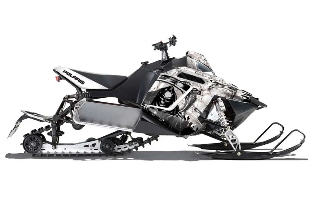 Polaris RMK / PRO-R / Rush / Assault Sled Graphic Kit - 2011-2016 Reaper White