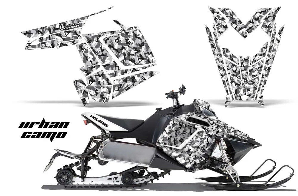 Polaris RMK / PRO-R / Rush / Assault Sled Graphic Kit - 2011-2016 Urban Camo White