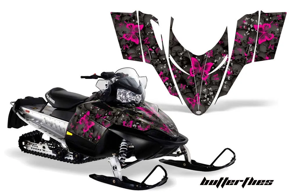 Polaris RMK / Shift / Assault Sled Graphic Kit - 2006-2020 Butterfly Pink