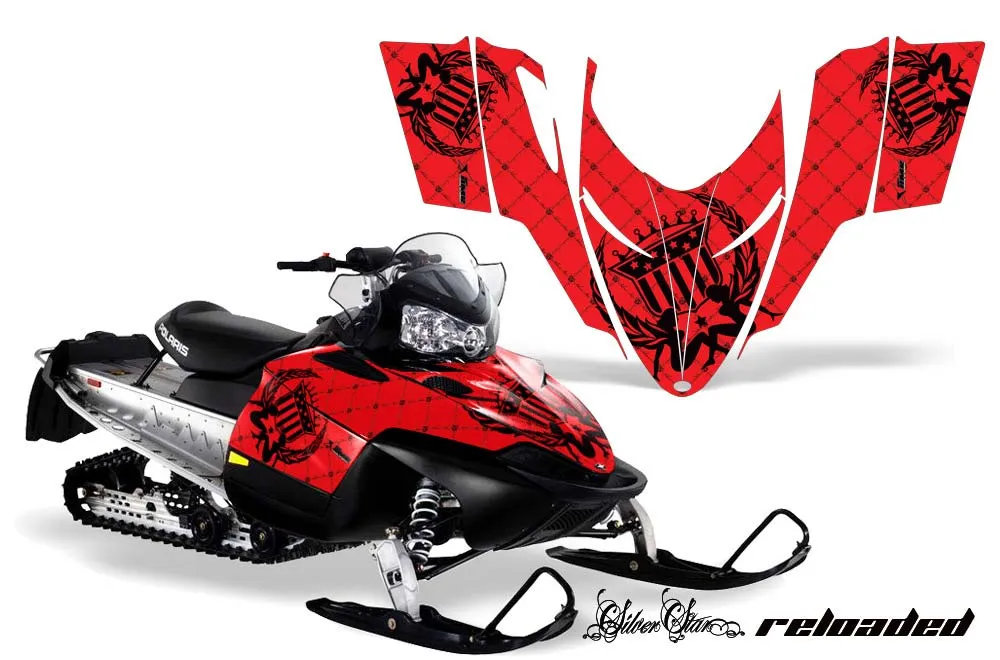 Polaris RMK / Shift / Assault Sled Graphic Kit - 2006-2020 Silver Star - Reloaded Red