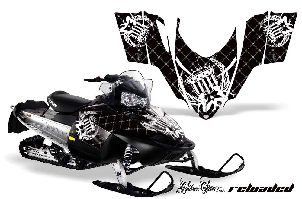 Polaris RMK / Shift / Assault Sled Graphic Kit - 2006-2020 Silver Star - Reloaded White