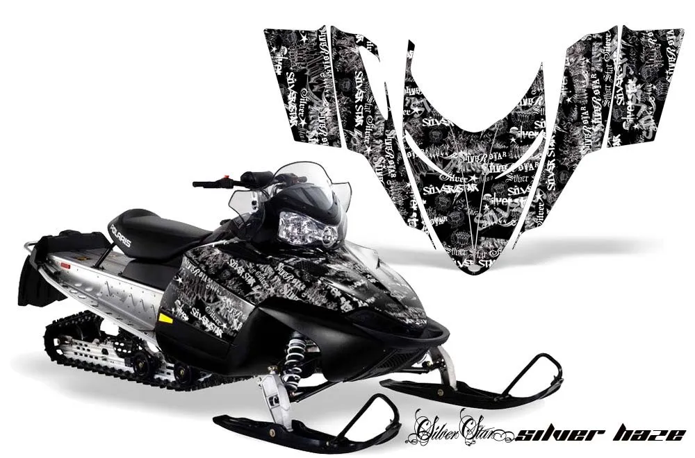 Polaris RMK / Shift / Assault Sled Graphic Kit - 2006-2020 Silver Star - Silverhaze Black