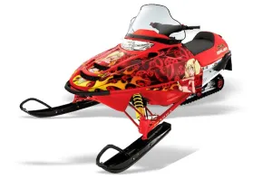 Polaris Edge Sled Graphic Kit - All Years Motorhead Mandy Red