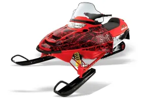 Polaris Edge Sled Graphic Kit - All Years Skulls N Hammers Red