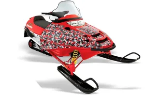 Polaris Edge Sled Graphic Kit - All Years Urban Camo Red
