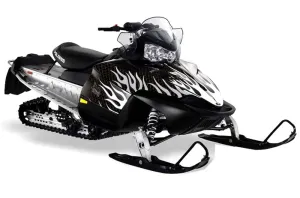 Polaris RMK / Shift / Assault Sled Graphic Kit - 2006-2020 Diamond Flames White