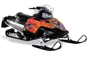 Polaris RMK / Shift / Assault Sled Graphic Kit - 2006-2020 Ed Hardy - Love Kills Red