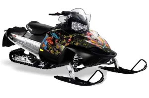 Polaris RMK / Shift / Assault Sled Graphic Kit - 2006-2020 Ed Hardy - Pirates Black
