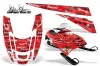 Polaris Edge Sled Graphic Kit - All Years Silver Star - Silverhaze Red