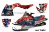 Polaris Fusion Sled Graphic Kit - 2005-2007 Mad Hatter Red