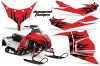 Polaris IQ Race 600 Sled Graphic Kit - All Years Diamond Flames Red