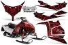 Polaris IQ Race 600 Sled Graphic Kit - All Years Skulls N Hammers Red