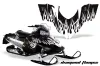 Polaris RMK / Shift / Assault Sled Graphic Kit - 2006-2020 Diamond Flames White
