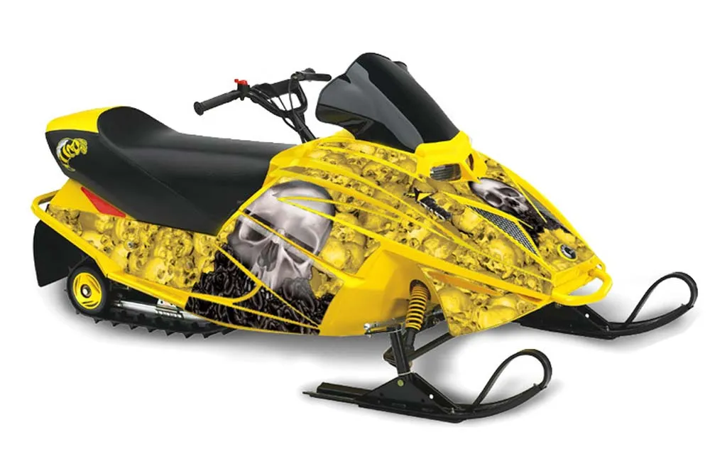 Ski Doo Mini Z Sled Graphic Kit - 2003-2008 Bone Collector Yellow