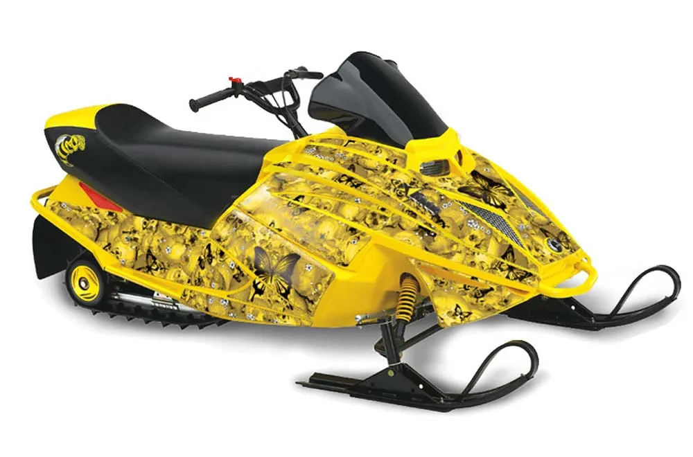 Ski Doo Mini Z Sled Graphic Kit - 2003-2008 Butterfly Yellow