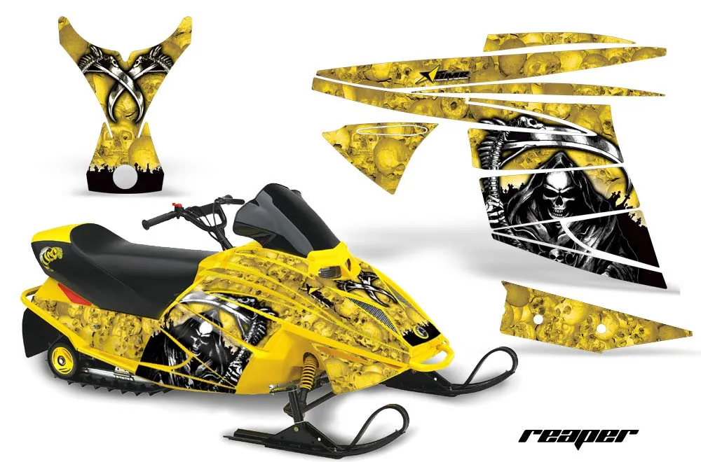 Ski Doo Mini Z Sled Graphic Kit - 2003-2008 Reaper Yellow