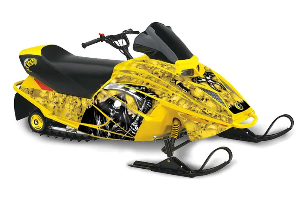 Ski Doo Mini Z Sled Graphic Kit - 2003-2008 Reaper Yellow