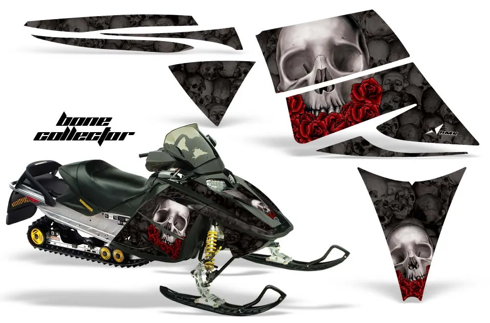 Ski Doo Rev Sled Graphic Kit - 2004-2012 Bone Collector Black