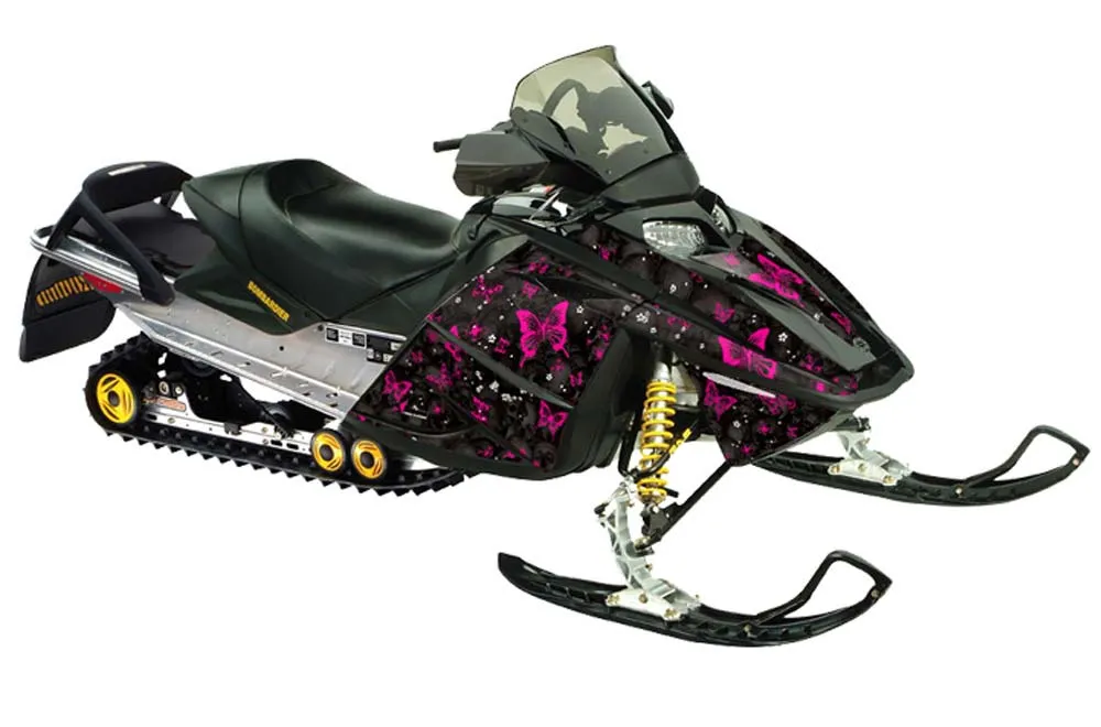 Ski Doo Rev Sled Graphic Kit - 2004-2012 Butterfly Pink