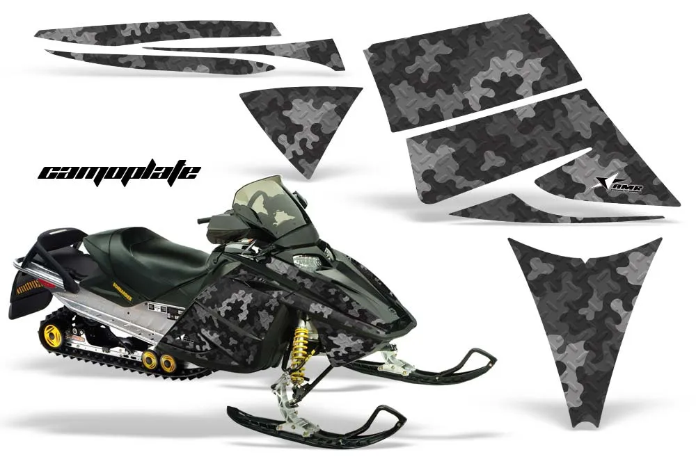 Ski Doo Rev Sled Graphic Kit - 2004-2012 Camoplate Black