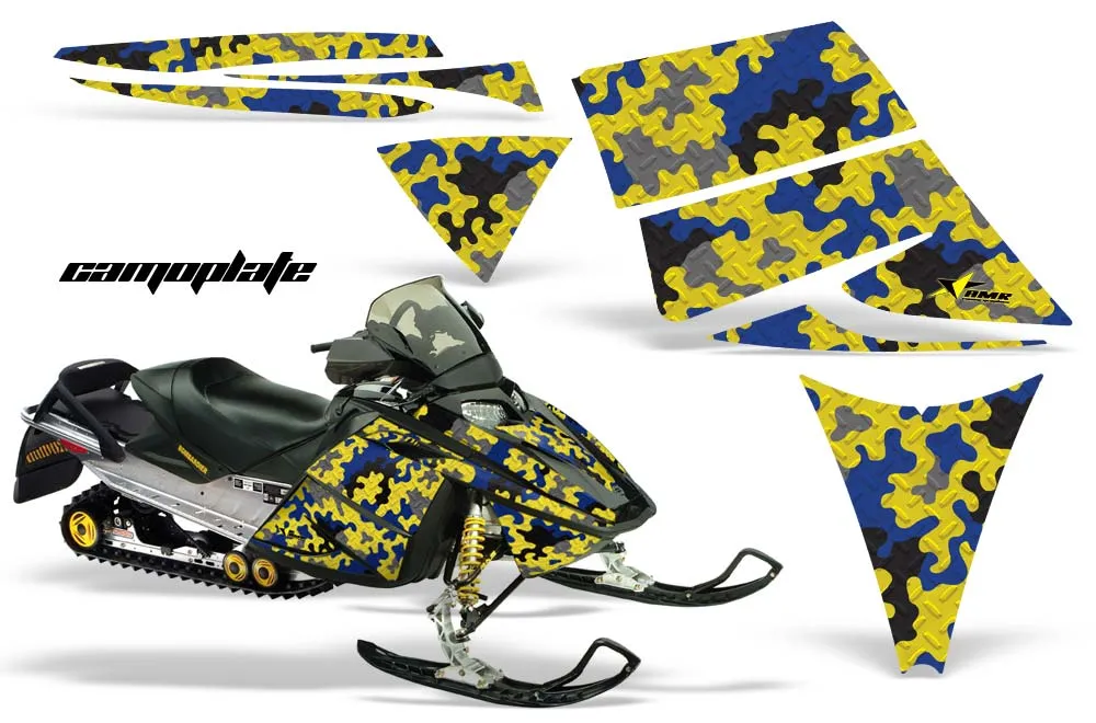 Ski Doo Rev Sled Graphic Kit - 2004-2012 Camoplate Blue