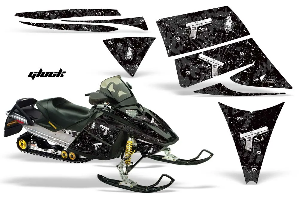 Ski Doo Rev Sled Graphic Kit - 2004-2012 Glock Black