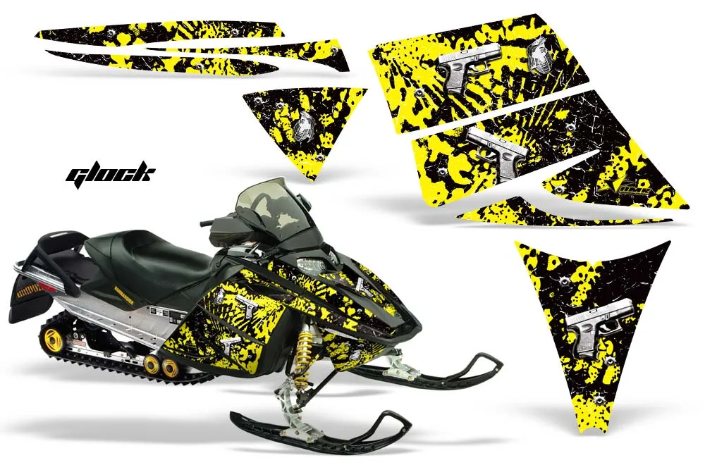 Ski Doo Rev Sled Graphic Kit - 2004-2012 Glock Yellow