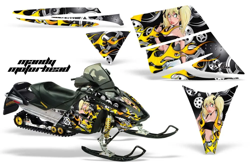 Ski Doo Rev Sled Graphic Kit - 2004-2012 Motorhead Mandy Black