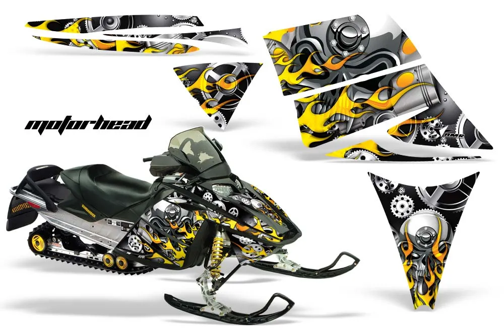 Ski Doo Rev Sled Graphic Kit - 2004-2012 Motorhead Black