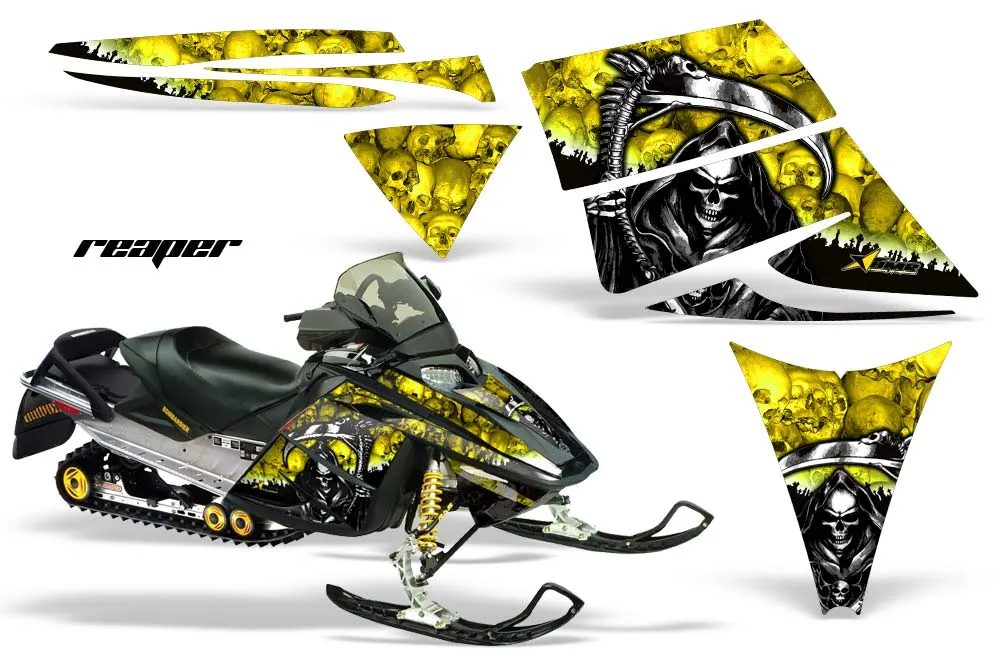 Ski Doo Rev Sled Graphic Kit - 2004-2012 Reaper Yellow