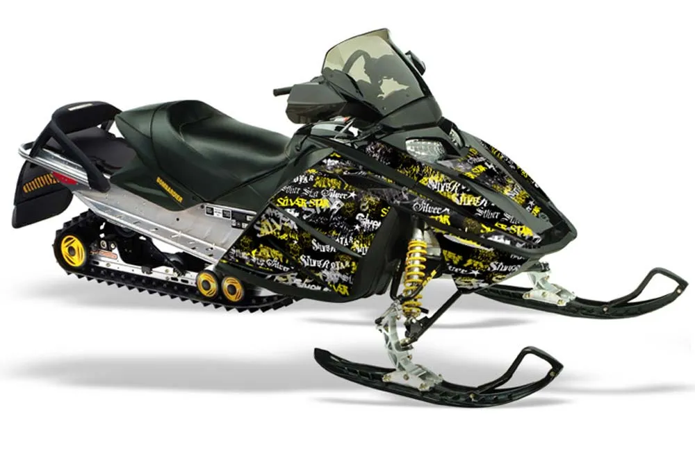 Ski Doo Rev Sled Graphic Kit - 2004-2012 Silver Star - Silverhaze Yellow