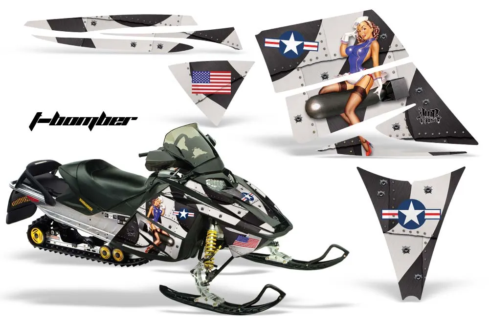 Ski Doo Rev Sled Graphic Kit - 2004-2012 T Bomber Black