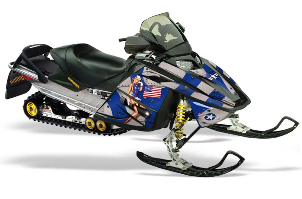 Ski Doo Rev Sled Graphic Kit - 2004-2012 T Bomber Blue