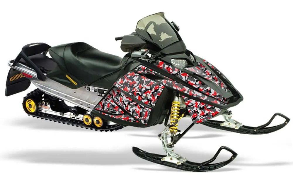 Ski Doo Rev Sled Graphic Kit - 2004-2012 Urban Camo Red