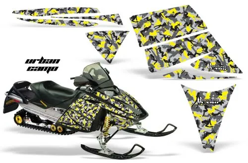 Ski Doo Rev Sled Graphic Kit - 2004-2012 Urban Camo Yellow