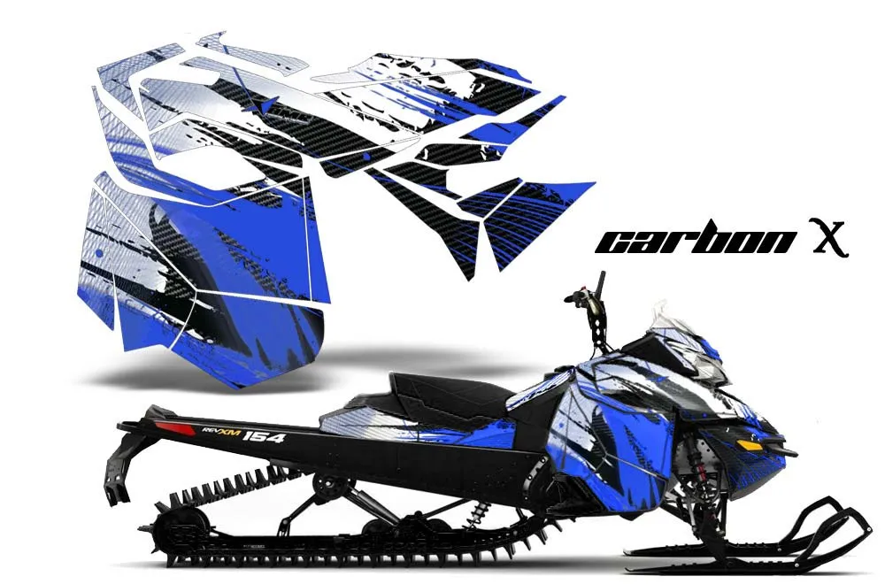 Ski Doo Rev XM Summit Sled Graphic Kit - 2013-2016 Carbon X Blue